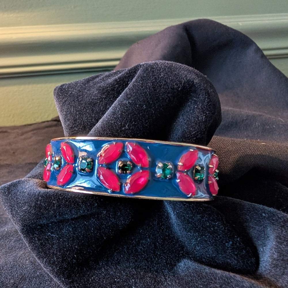 J.Crew Floral Enamel Hinged Bracelet - Picture 2 of 5